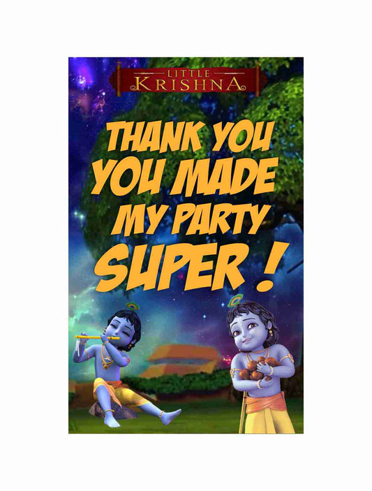 Little Krishna theme Return Gifts Thank You Tags Thank u Cards for Gifts 20 Nos Cards and Glue Dots