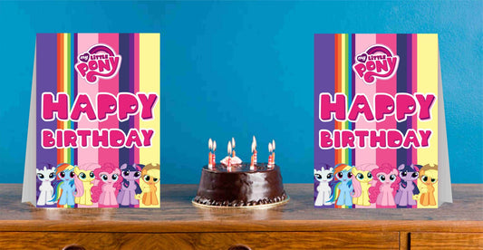 Little Pony Theme Cake Table and Guest Table Birthday Decoration Centerpiece Pack of 2