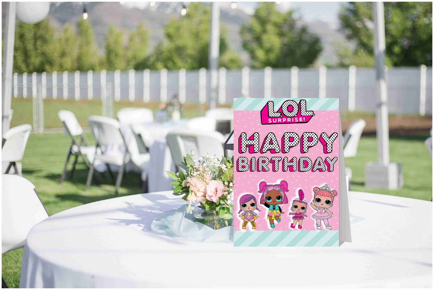 LOL Theme Cake Table and Guest Table Birthday Decoration Centerpiece Pack of 2