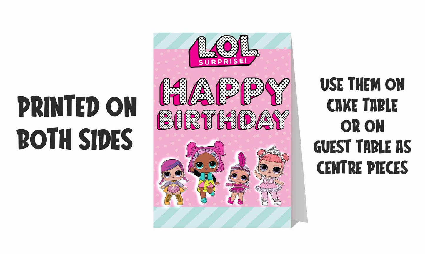 LOL Theme Cake Table and Guest Table Birthday Decoration Centerpiece Pack of 2