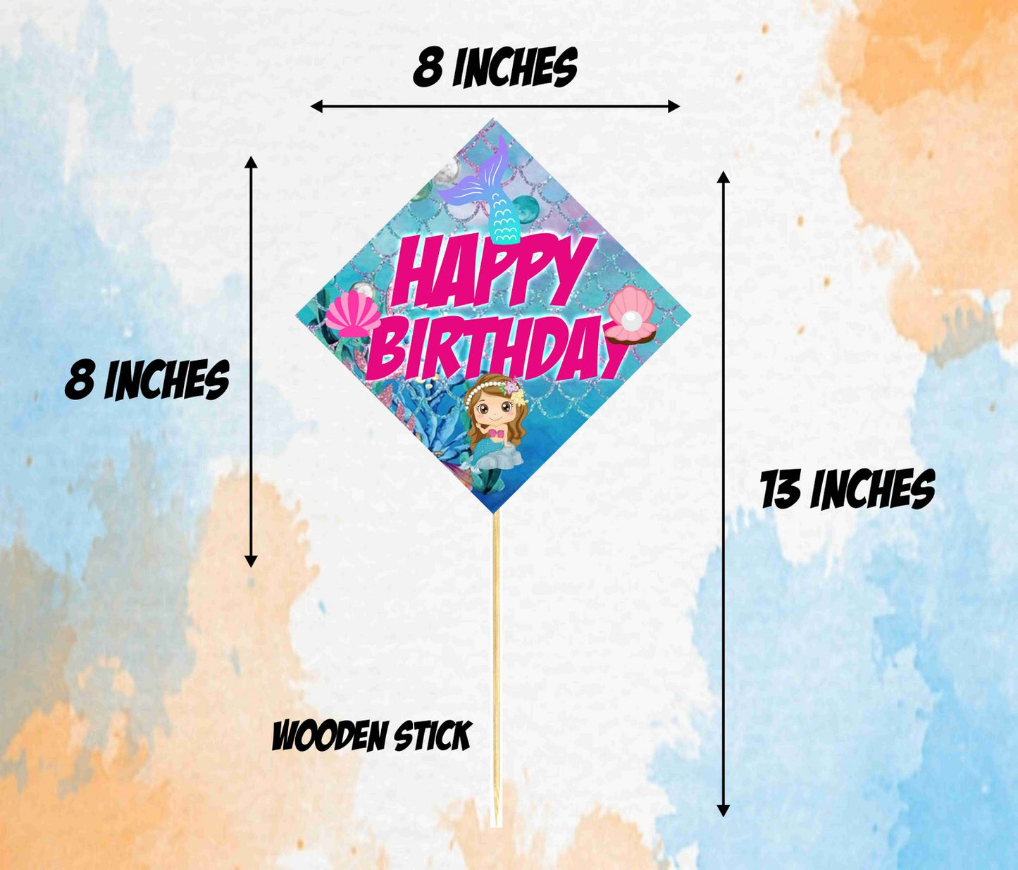 Mermaid Theme Birthday Photo Booth Party Props Theme Birthday Party Decoration, Birthday Photo Booth Party Item for Adults and Kids