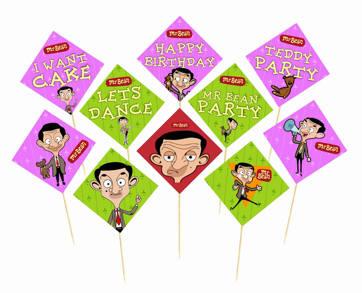 Mr Bean Theme Birthday Photo Booth Party Props Theme Birthday Party Decoration, Birthday Photo Booth Party Item for Adults and Kids
