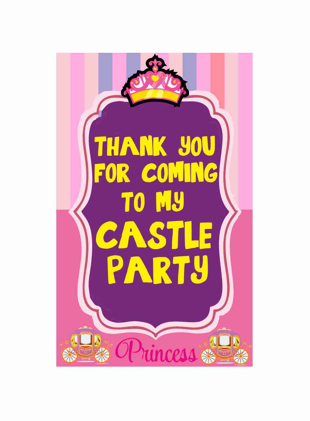 Princess theme Return Gifts Thank You Tags Thank u Cards for Gifts 20 Nos Cards and Glue Dots