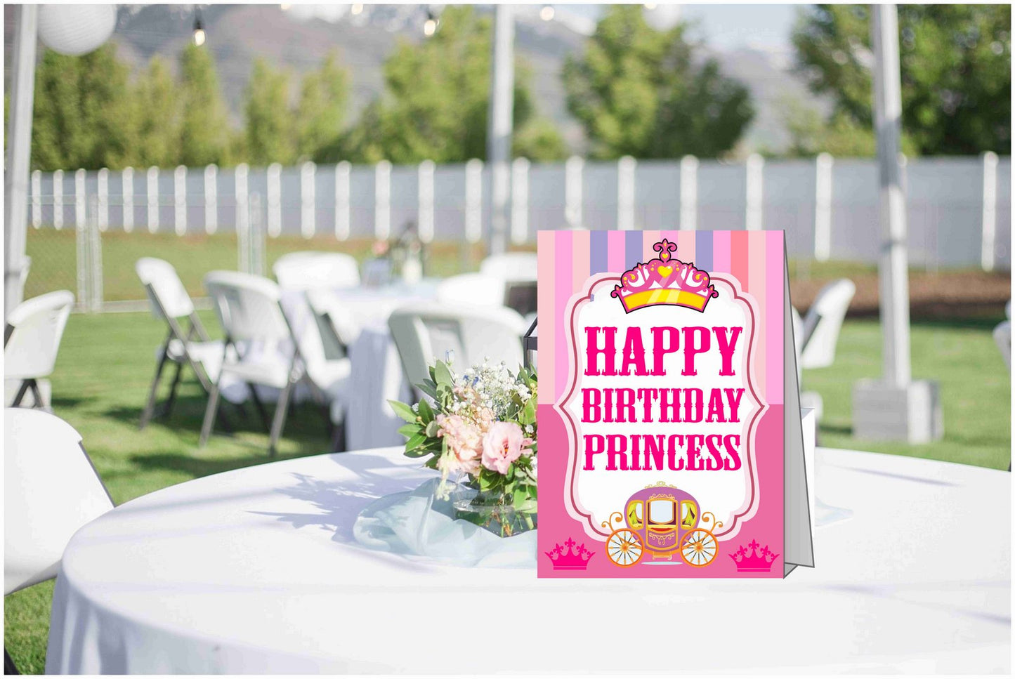 Princess Theme Cake Table and Guest Table Birthday Decoration Centerpiece Pack of 2