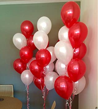 Metallic Red Balloon Pack of 25 for birthday decoration, Anniversary Weddings Engagement, Baby Shower, New Year decoration, Theme Party balloons