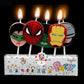 Superhero Face Birthday Candle for Super Heros Theme Party - Pack of 5