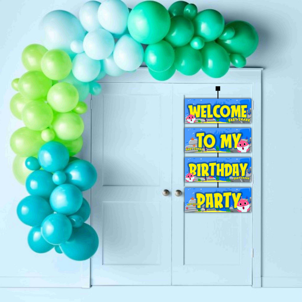 Baby Shark Theme Welcome Board Welcome to My Birthday Party Board for Door Party Hall Entrance Decoration Party Item for Indoor and Outdoor 2.3 feet