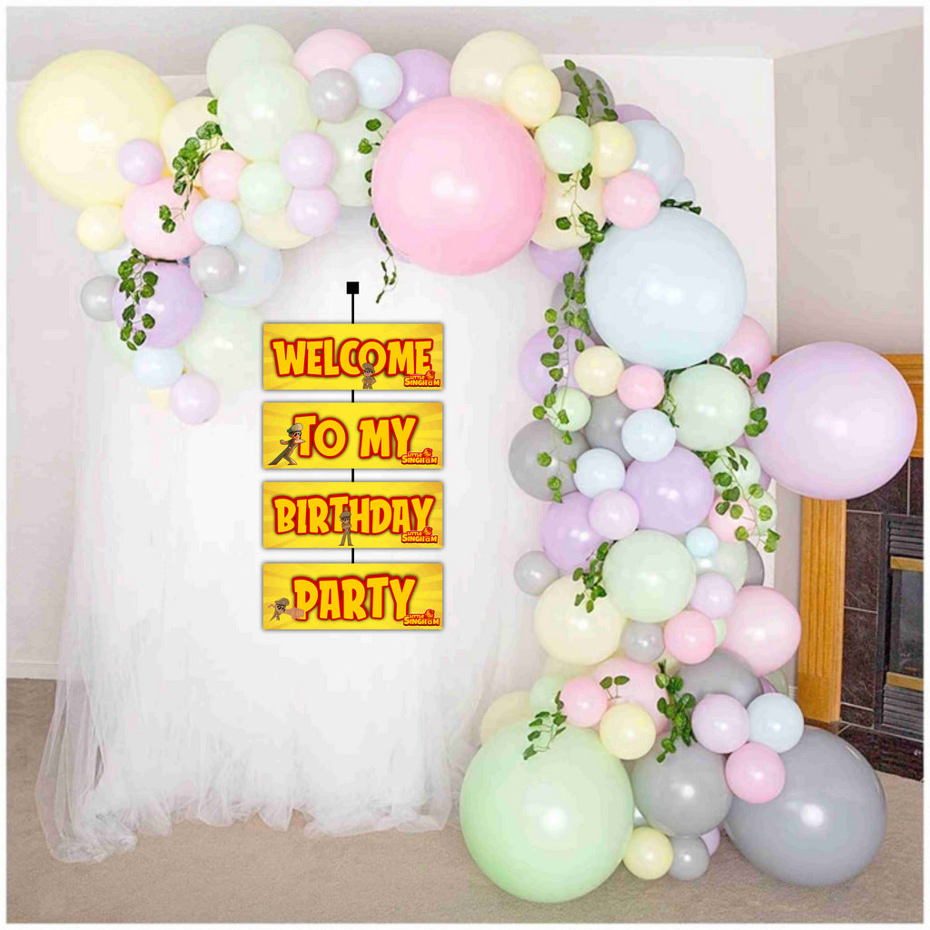 Little Singham Theme Welcome Board Welcome to My Birthday Party Board for Door Party Hall Entrance Decoration Party Item for Indoor and Outdoor 2.3 feet