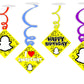 Snapchat Ceiling Hanging Swirls Decorations Cutout Festive Party Supplies (Pack of 6 swirls and cutout)