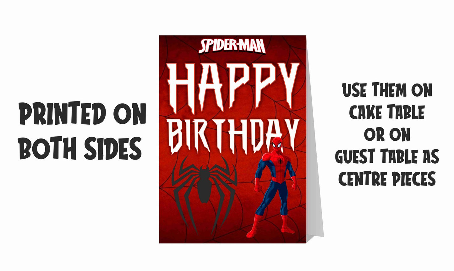 Spiderman Theme Cake Table and Guest Table Birthday Decoration Centerpiece Pack of 2