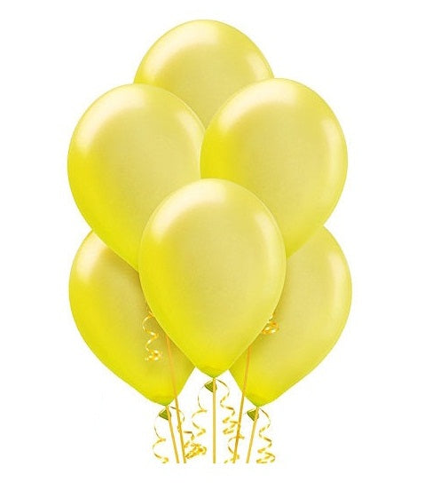 Metallic Yellow Balloon Pack of 25 for birthday decoration, Anniversary Weddings Engagement, Baby Shower, New Year decoration, Theme Party balloons