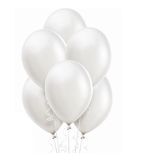 Metallic White Balloon Pack of 25 for birthday decoration, Anniversary Weddings Engagement, Baby Shower, New Year decoration, Theme Party balloons