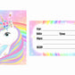 Unicorn Theme Children's Birthday Party Invitations Cards with Envelopes - Kids Birthday Party Invitations for Boys or Girls,- Invitation Cards (Pack of 10)