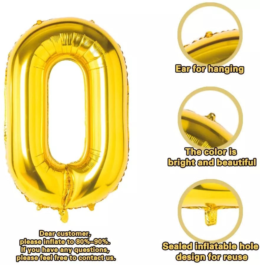 Number 62 Gold Foil Balloon 16 Inches